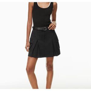 Aritzia Babaton Cameo Cargo Skirt Wool Twill in Black Size 6